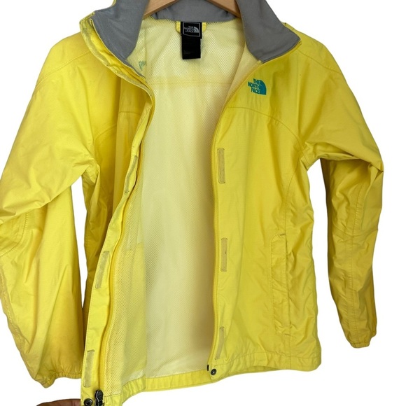 The North Face Youth Yellow Hyvent Windbreaker Water Resisted Hood Jacket 14/16 - Picture 4 of 12